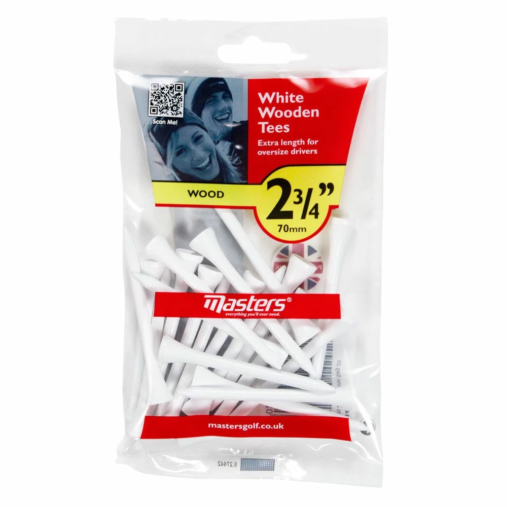 Masters White Wooden Tees 70mm 1 Masters White Wooden Tees 70mm