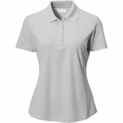 Greg Norman Women's Short Sleeve Protek Micro Pique Polo -Golf Clubs Shop Shark Grey 74994.1633463944