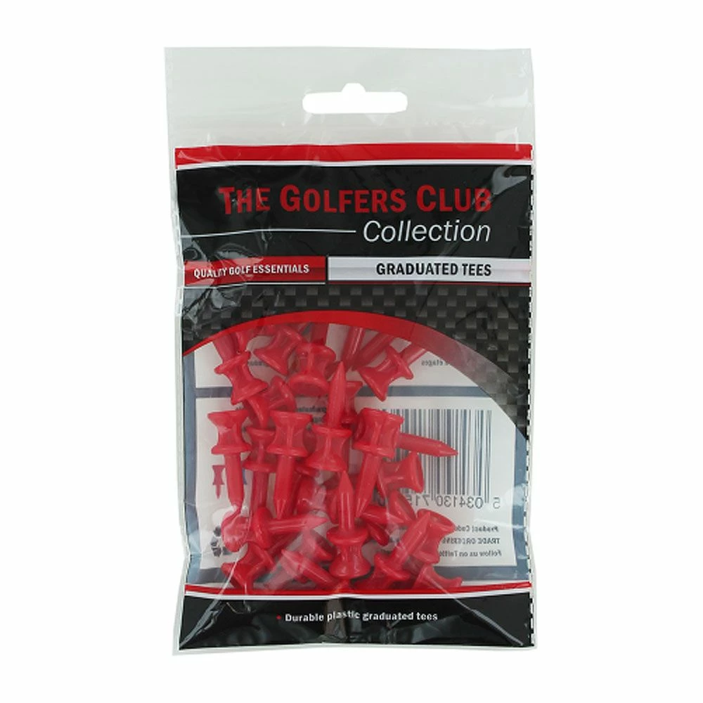 The Golfers Club Red Step Plastic Tees 12mm 1 The Golfers Club Red Step Plastic Tees 12mm