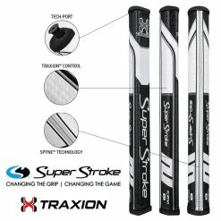 SuperStroke Traxion Flatso 1.0 Putter Grip -Golf Clubs Shop Traxion Flatso 1.0 BLK WHT Features