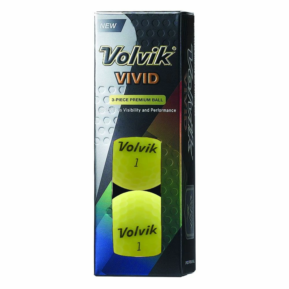 Volvik Vivid Yellow Golf Balls (Sleeve Of 3) 1 Volvik Vivid Yellow Golf Balls (Sleeve Of 3)