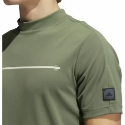 ADIDAS AdiCross Round Neck Polo -Golf Clubs Shop adidas adicross round neck polo natural green 03 52790.1632320917