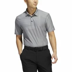 ADIDAS Shapes Jacquard Polo -Golf Clubs Shop adidas shapes jacquard polo grey three black 01 14508.1676594474