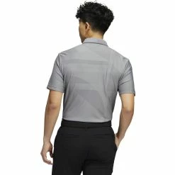 ADIDAS Shapes Jacquard Polo -Golf Clubs Shop adidas shapes jacquard polo grey three black 02 05416.1676598327