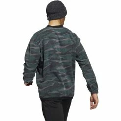 ADIDAS Texture Print Crewneck 12 ADIDAS Texture Print Crewneck -Golf Clubs Shop adidas texture print crewneck black shadow green 02 70450.1673906677