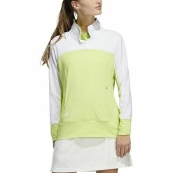 ADIDAS Women's Colorblock Quarter Snap Jacket -Golf Clubs Shop adidas womens colorblock quarter snap jacket pulse lime 01 50851.1676589827
