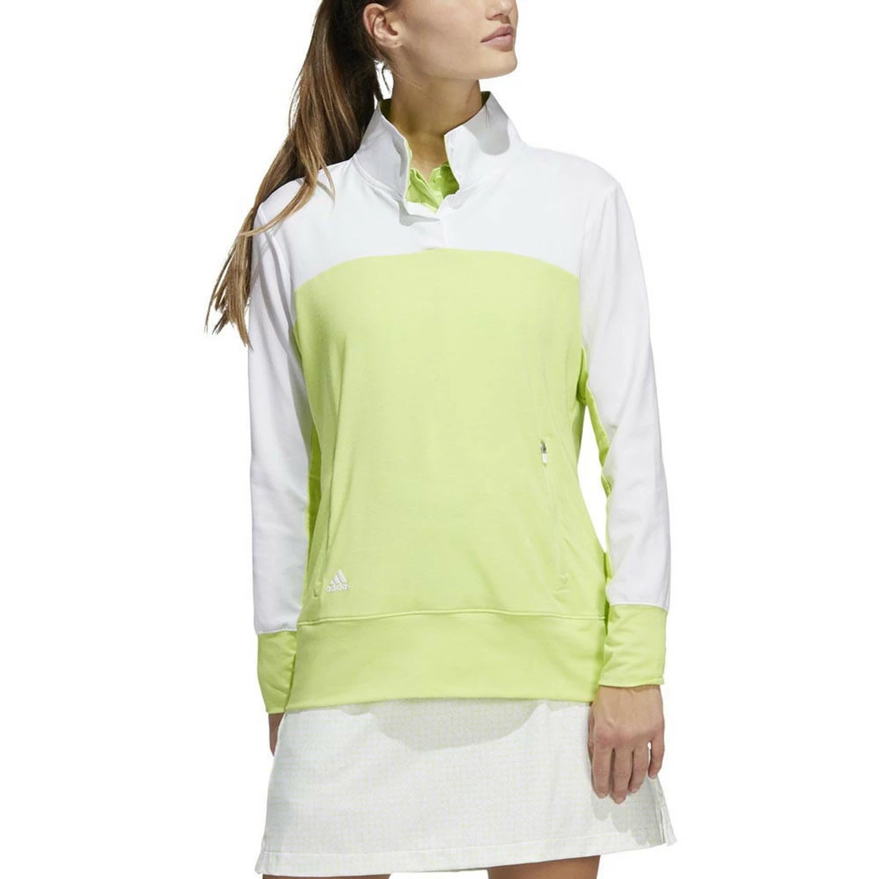 Golf Clubs Shop -Golf Clubs Shop adidas womens colorblock quarter snap jacket pulse lime 01 50851.1676589827