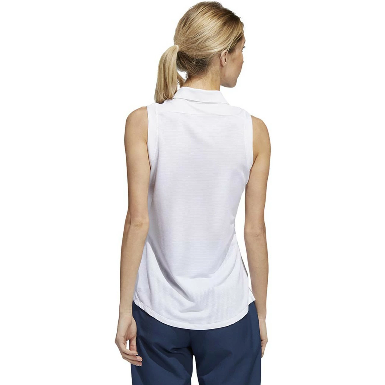 ADIDAS Women's Primeblue Ottoman Stripe Sleeveless Polo 10 ADIDAS Women's Primeblue Ottoman Stripe Sleeveless Polo - Image 10
