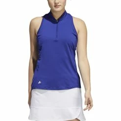 ADIDAS Women's Racerback Sleeveless Polo -Golf Clubs Shop adidas womens racerback sleeveless polo legacy indigo 01 63444.1676577395