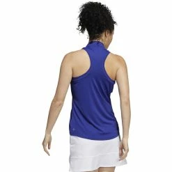 ADIDAS Women's Racerback Sleeveless Polo -Golf Clubs Shop adidas womens racerback sleeveless polo legacy indigo 02 89707.1676593530