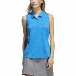 ADIDAS Women's Space-Dyed Sleeveless Polo -Golf Clubs Shop adidas womens space dyed sleeveless polo blue rush crew navy 01 90333.1647975079