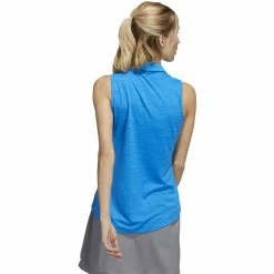 ADIDAS Women's Space-Dyed Sleeveless Polo -Golf Clubs Shop adidas womens space dyed sleeveless polo blue rush crew navy 02 21162.1647975079
