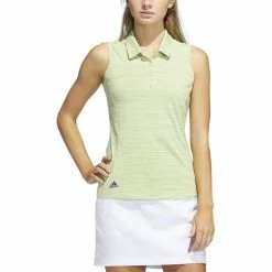 ADIDAS Women's Space-Dyed Sleeveless Polo -Golf Clubs Shop adidas womens space dyed sleeveless polo pulse lime legacy indigo 01 05935.1647975079