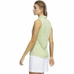 ADIDAS Women's Space-Dyed Sleeveless Polo -Golf Clubs Shop adidas womens space dyed sleeveless polo pulse lime legacy indigo 02 13065.1647975079