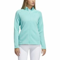 ADIDAS Women's Textured Layer Jacket -Golf Clubs Shop adidas womens textured layer jacket acid mint 01 93369.1633102077