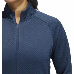 ADIDAS Women's Textured Layer Jacket -Golf Clubs Shop adidas womens textured layer jacket crew navy 04 69575.1633102078