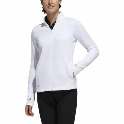 ADIDAS Women's Textured Layer Jacket -Golf Clubs Shop adidas womens textured layer jacket white 01 73299.1633102077