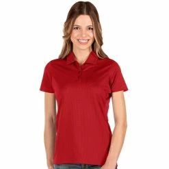 Antigua Women's Balance Polo -Golf Clubs Shop antigua womens balance polo dark red 01 54879.1676590543