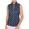 BELYN KEY Women's Zip Keystone Sleeveless Polo -Golf Clubs Shop belyn key womens zip keystone sleeveless polo golf ball print 01 54389.1651246397