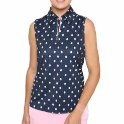 BELYN KEY Women's Zip Keystone Sleeveless Polo