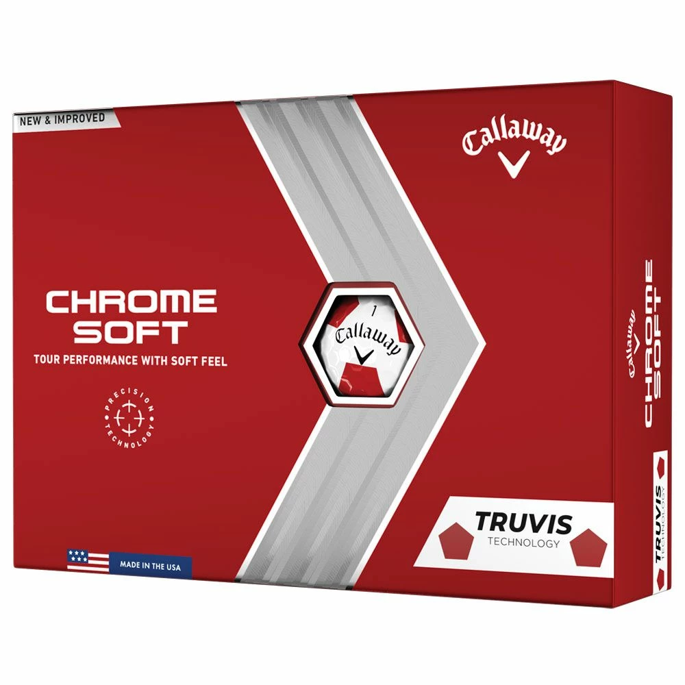 Callaway Chrome Soft 2022 Truvis Red Golf Balls 1 Callaway Chrome Soft 2022 Truvis Red Golf Balls