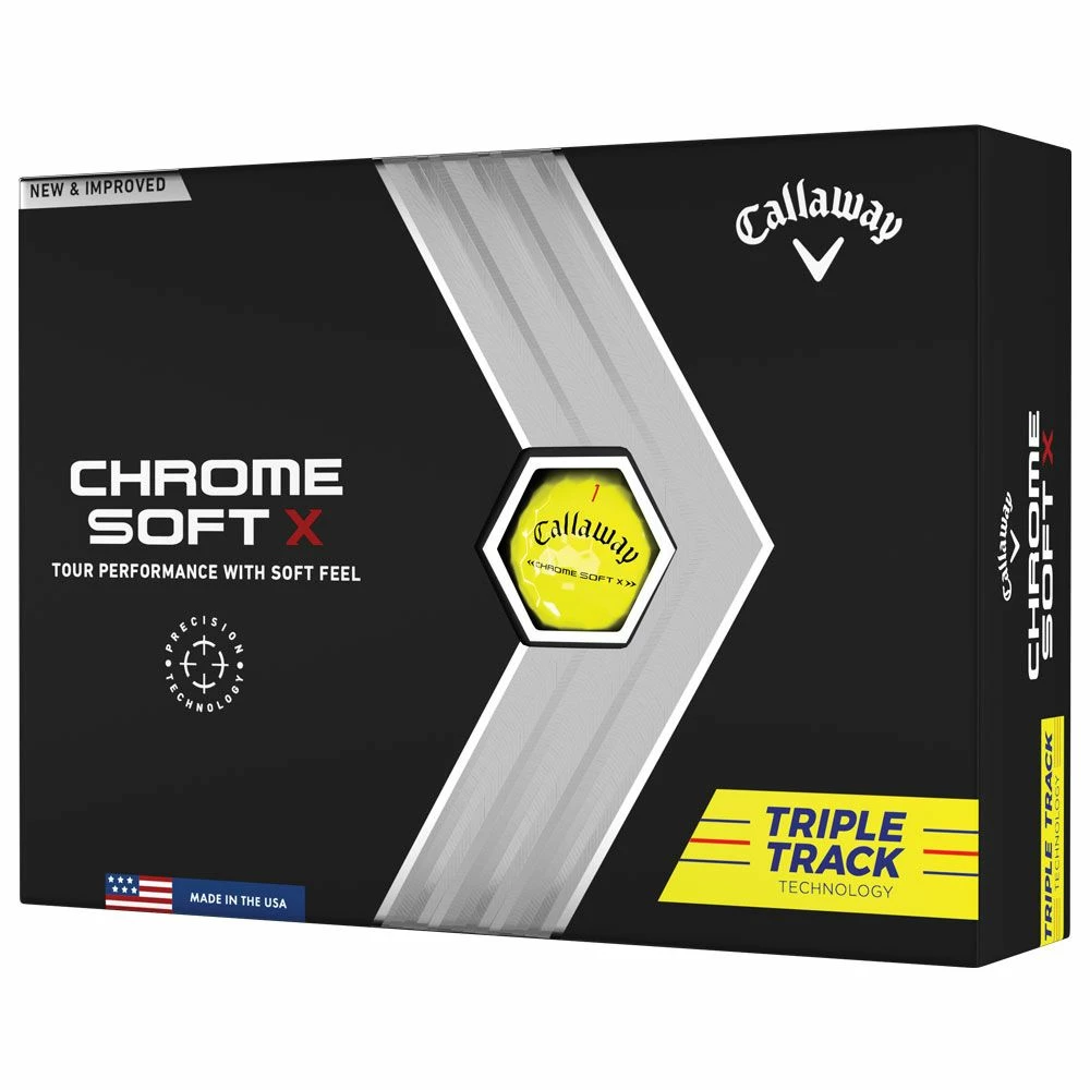 Callaway Chrome Soft X 2022 Triple Track Yellow Golf Balls 1 Callaway Chrome Soft X 2022 Triple Track Yellow Golf Balls