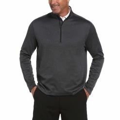 Callaway Midweight Waffle Knit Fleece 1/4 Zip -Golf Clubs Shop callaway midweight waffle knit fleece 1 4 zip caviar sahde heather 01 09528.1659042872