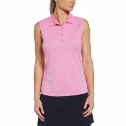 Callaway Women's Solid Knit Sleeveless Polo -Golf Clubs Shop callaway womens solid knit sleeveless polo pink sunset 01 89956.1656597778