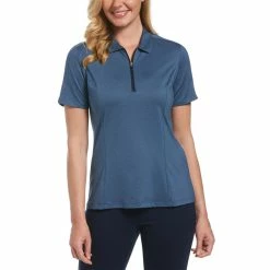 Callaway Women's Tonal Heather 1/4 Zip Polo -Golf Clubs Shop callaway womens tonal heather 1 4 zip polo true navy heather 01 60302.1654787878