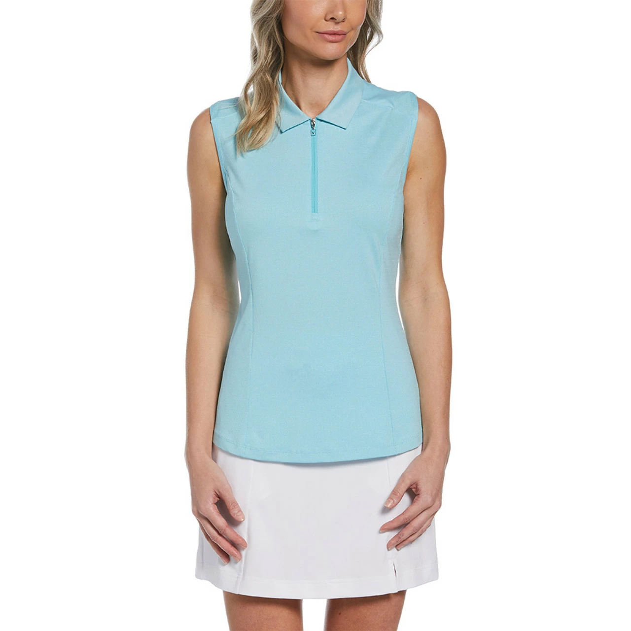 Callaway Women's Tonal Heather Sleeveless Polo 1 Callaway Women's Tonal Heather Sleeveless Polo