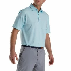 FootJoy 18 Holes Print Lisle Self Collar Polo