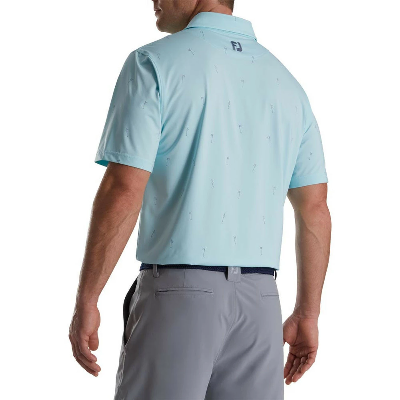 FootJoy 18 Holes Print Lisle Self Collar Polo 2 FootJoy 18 Holes Print Lisle Self Collar Polo - Image 2
