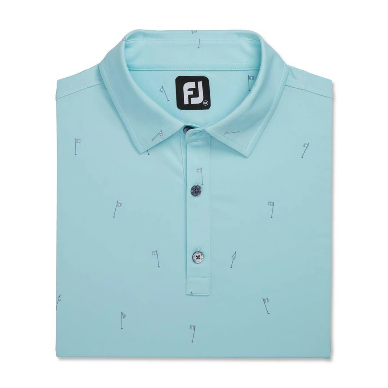 FootJoy 18 Holes Print Lisle Self Collar Polo 4 FootJoy 18 Holes Print Lisle Self Collar Polo - Image 4