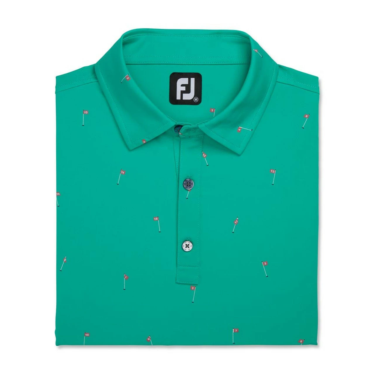 FootJoy 18 Holes Print Lisle Self Collar Polo 12 FootJoy 18 Holes Print Lisle Self Collar Polo - Image 12