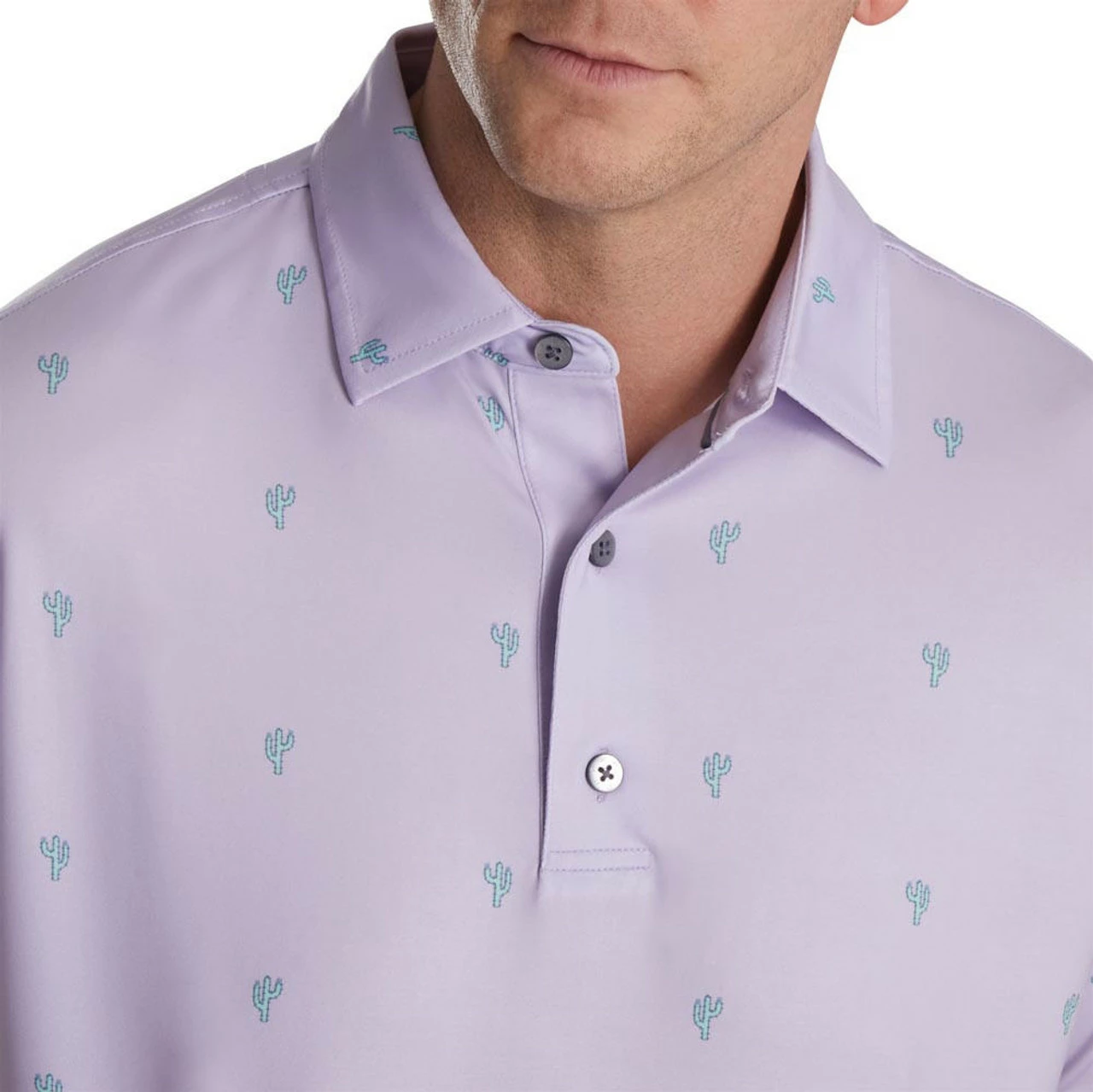 FootJoy Cactus Print Lisle Self Collar Polo 11 FootJoy Cactus Print Lisle Self Collar Polo - Image 11