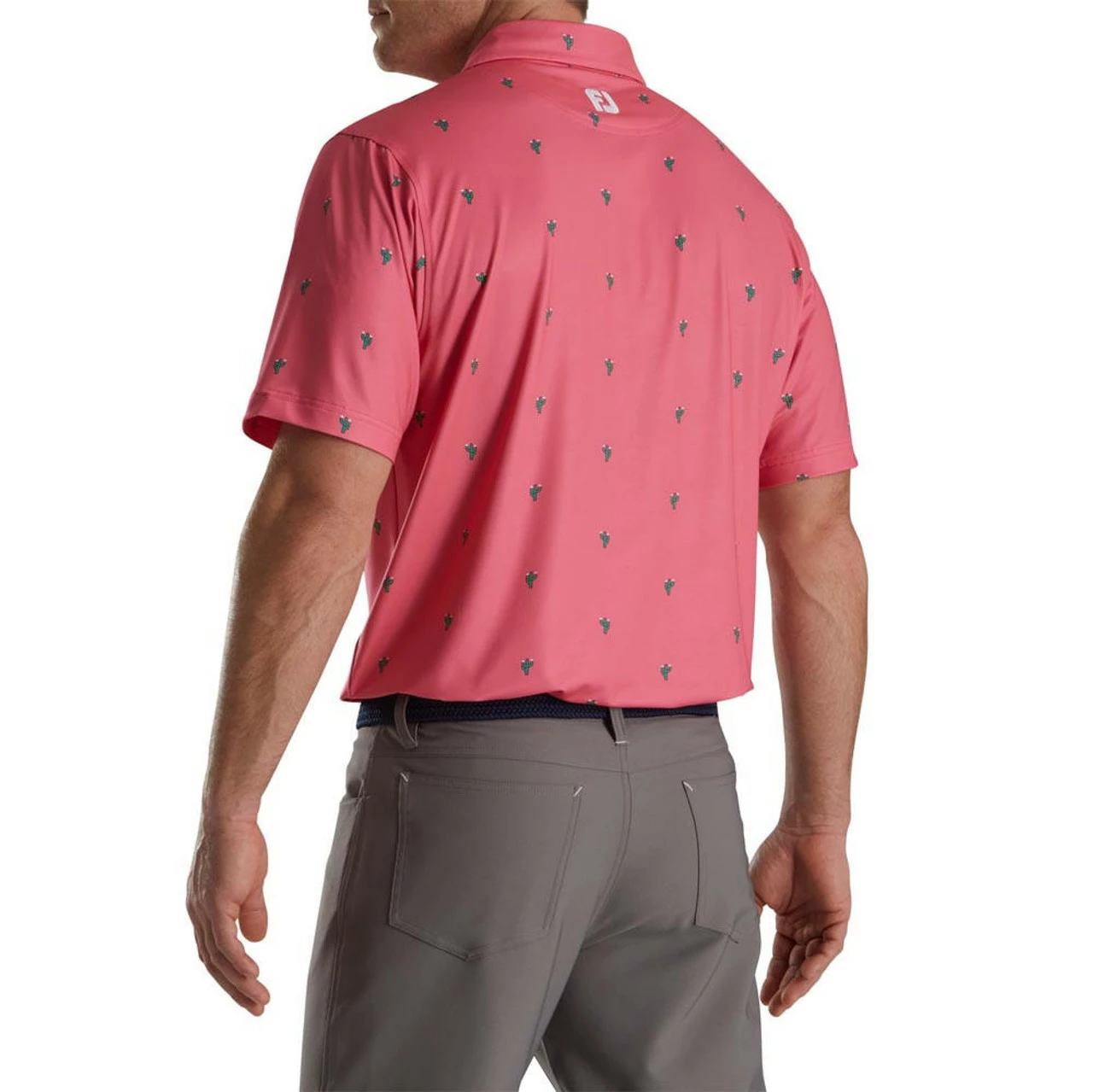 FootJoy Cactus Print Lisle Self Collar Polo 2 FootJoy Cactus Print Lisle Self Collar Polo - Image 2
