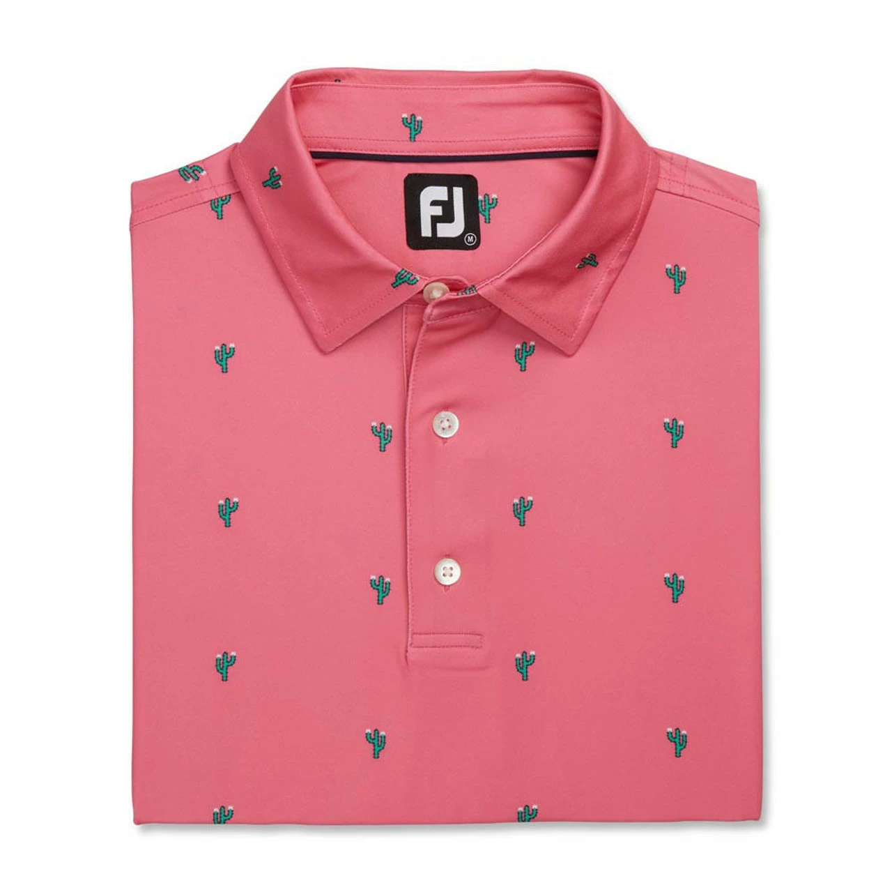 FootJoy Cactus Print Lisle Self Collar Polo 4 FootJoy Cactus Print Lisle Self Collar Polo - Image 4