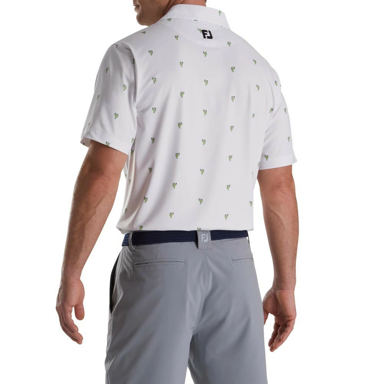 FootJoy Cactus Print Lisle Self Collar Polo 6 FootJoy Cactus Print Lisle Self Collar Polo - Image 6