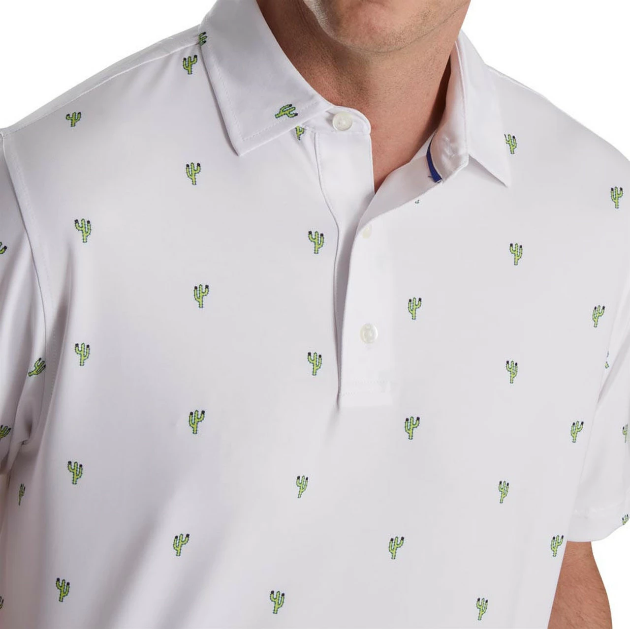 FootJoy Cactus Print Lisle Self Collar Polo 7 FootJoy Cactus Print Lisle Self Collar Polo - Image 7
