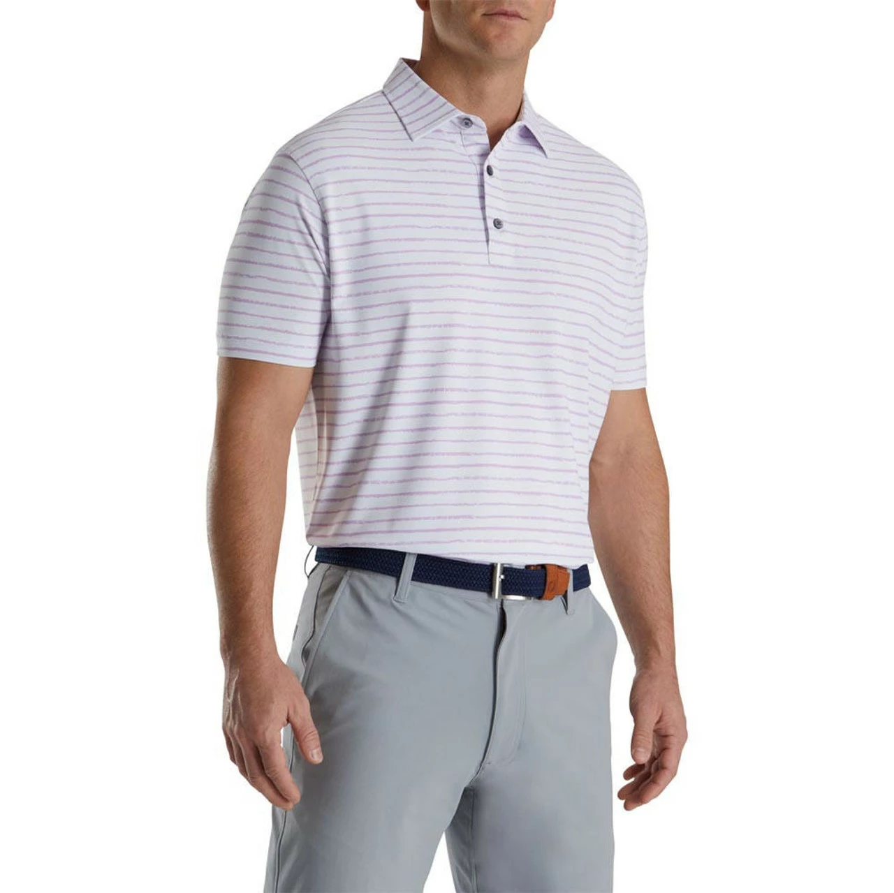 FootJoy Chalk Line Print Stretch Pique Self Collar Polo 1 FootJoy Chalk Line Print Stretch Pique Self Collar Polo