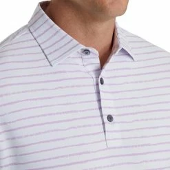 FootJoy Chalk Line Print Stretch Pique Self Collar Polo 14 FootJoy Chalk Line Print Stretch Pique Self Collar Polo -Golf Clubs Shop footjoy chalk line print stretch pique self collar polo white lavender 03 64764.1673902032