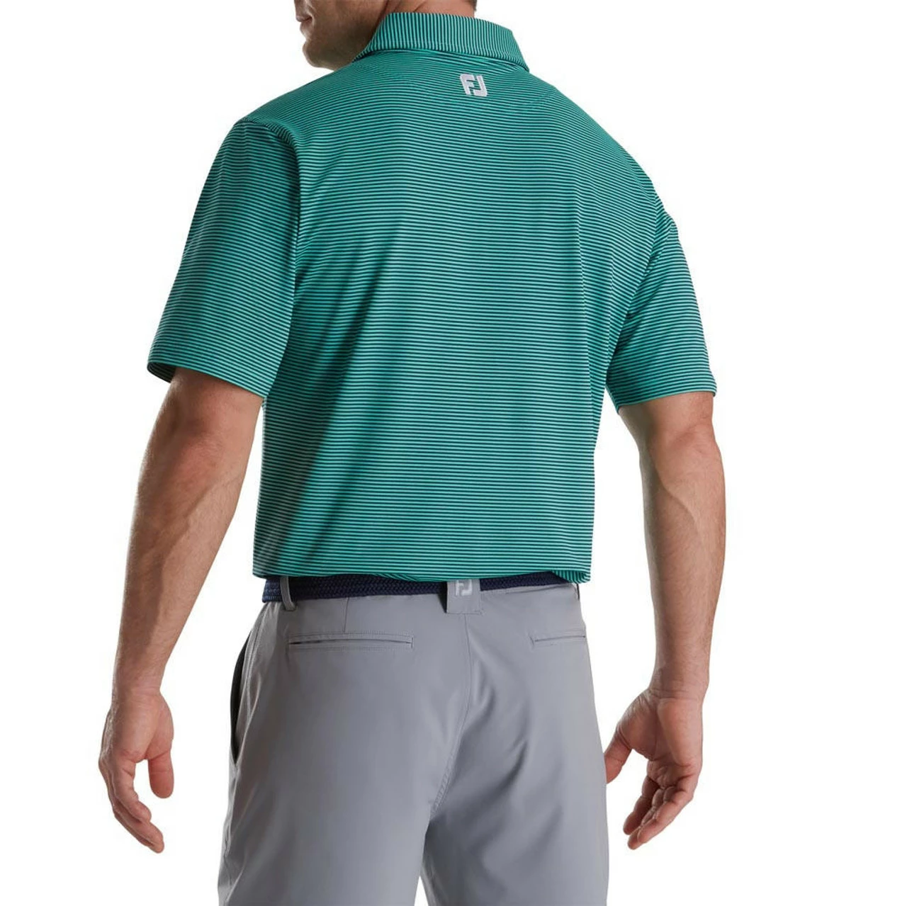 FootJoy Feeder Stripe Mix Stretch Pique Self Collar Polo 6 FootJoy Feeder Stripe Mix Stretch Pique Self Collar Polo - Image 6