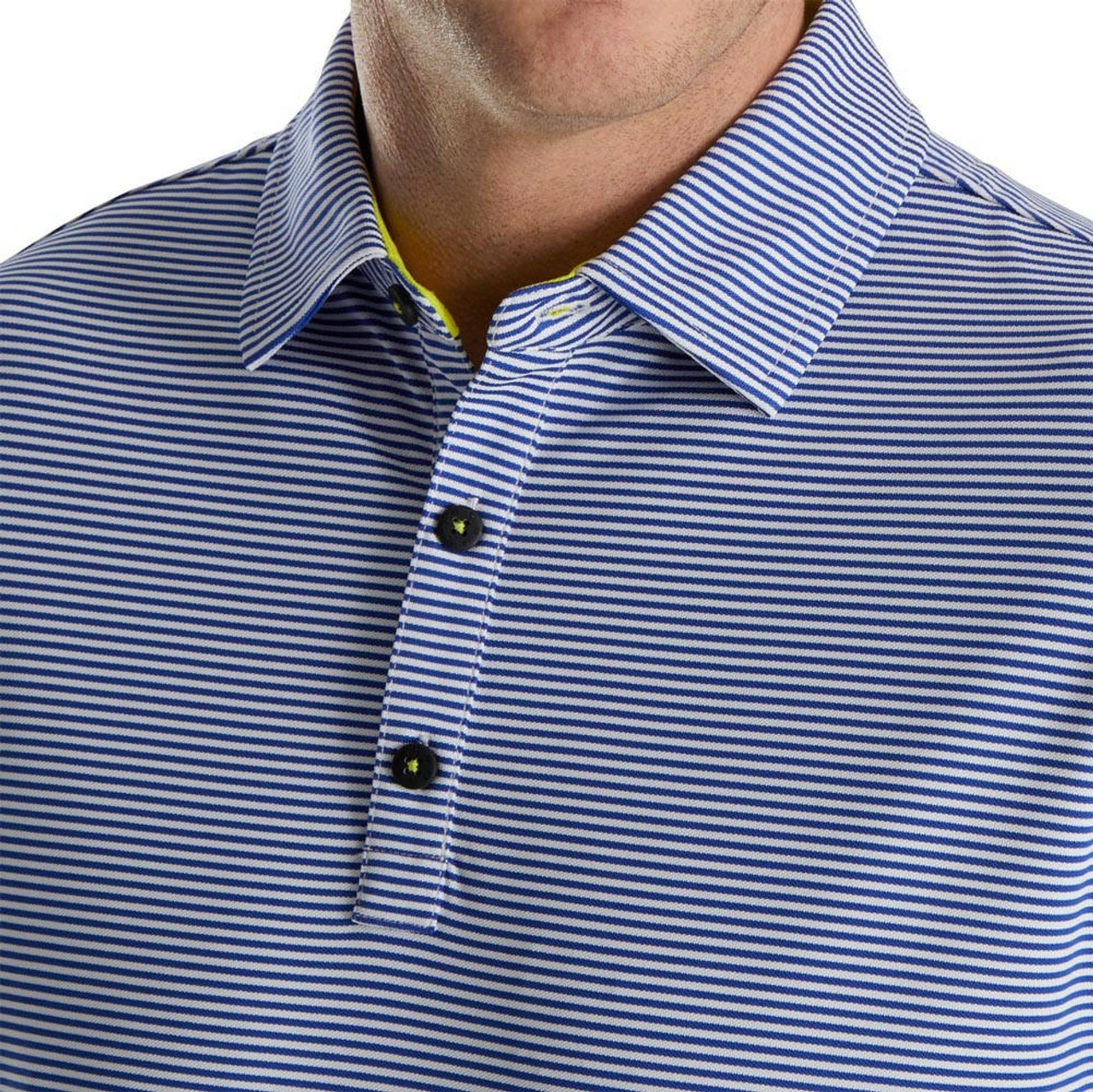 FootJoy Feeder Stripe Mix Stretch Pique Self Collar Polo 3 FootJoy Feeder Stripe Mix Stretch Pique Self Collar Polo - Image 3
