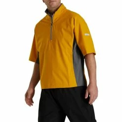 FootJoy FJ Hydrolite Short Sleeve Rain Shirt 32 FootJoy FJ Hydrolite Short Sleeve Rain Shirt -Golf Clubs Shop footjoy fj hydrolite short sleeve rain shirt mustard charcoal black 02 66255.1676494358