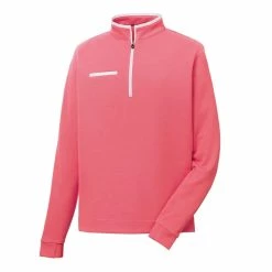 FootJoy Fleece 1/4 Zip With Contrast Trim -Golf Clubs Shop footjoy fleece 1 4 zip with contrast trim cape red white 01 85069.1632772100