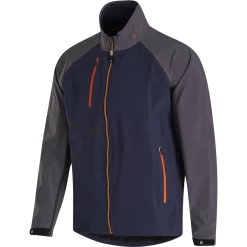 FootJoy HydroTour Rain Jacket -Golf Clubs Shop footjoy hydrotour rain jacket navy charcoal orange 01 82710.1646061159