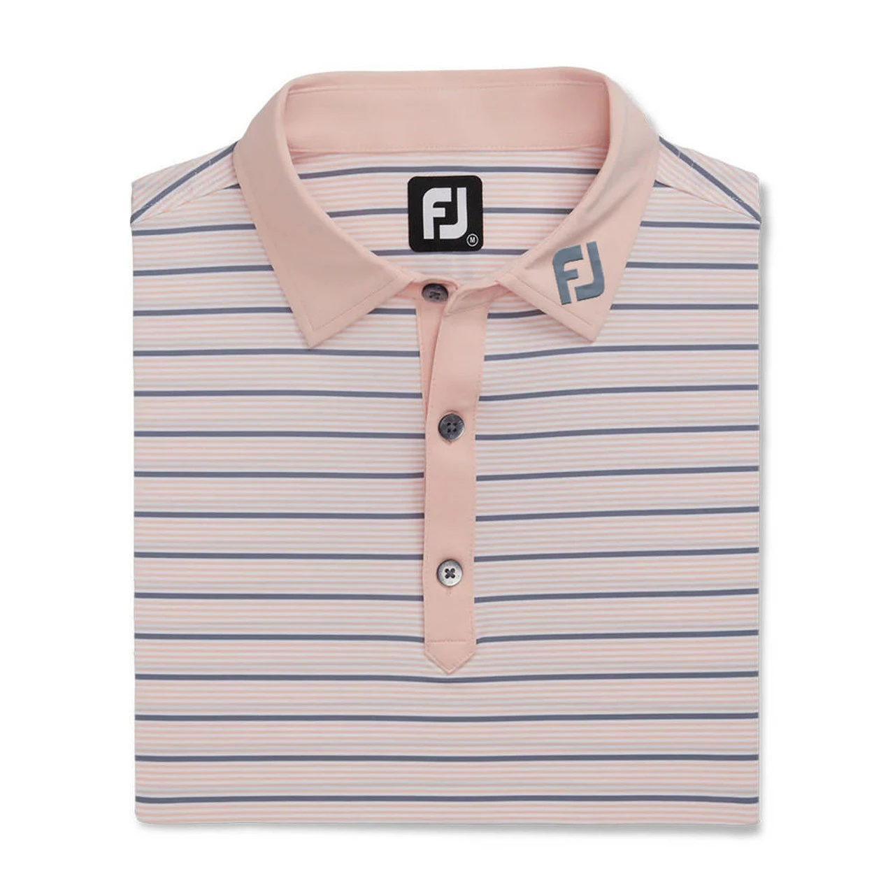 FootJoy Lisle Accented Stripe Self Collar Polo - FJ Logo 2 FootJoy Lisle Accented Stripe Self Collar Polo - FJ Logo - Image 2