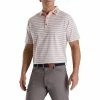 FootJoy Lisle Accented Stripe Self Collar Polo - FJ Logo -Golf Clubs Shop footjoy lisle accented stripe self collar polo fj logo pink white graphite 02 57483.1673905918