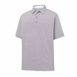 FootJoy Lisle Classic Stripe Self Collar Polo -Golf Clubs Shop footjoy lisle classic stripe self collar polo white 01 52093.1632337616