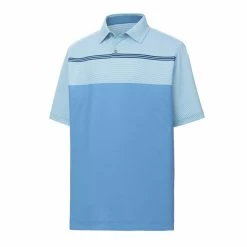 FootJoy Lisle Engineered Pinstripe Self Collar Polo -Golf Clubs Shop footjoy lisle engineered pinstripe self collar polo lagoon white navy 01 66213.1632336617